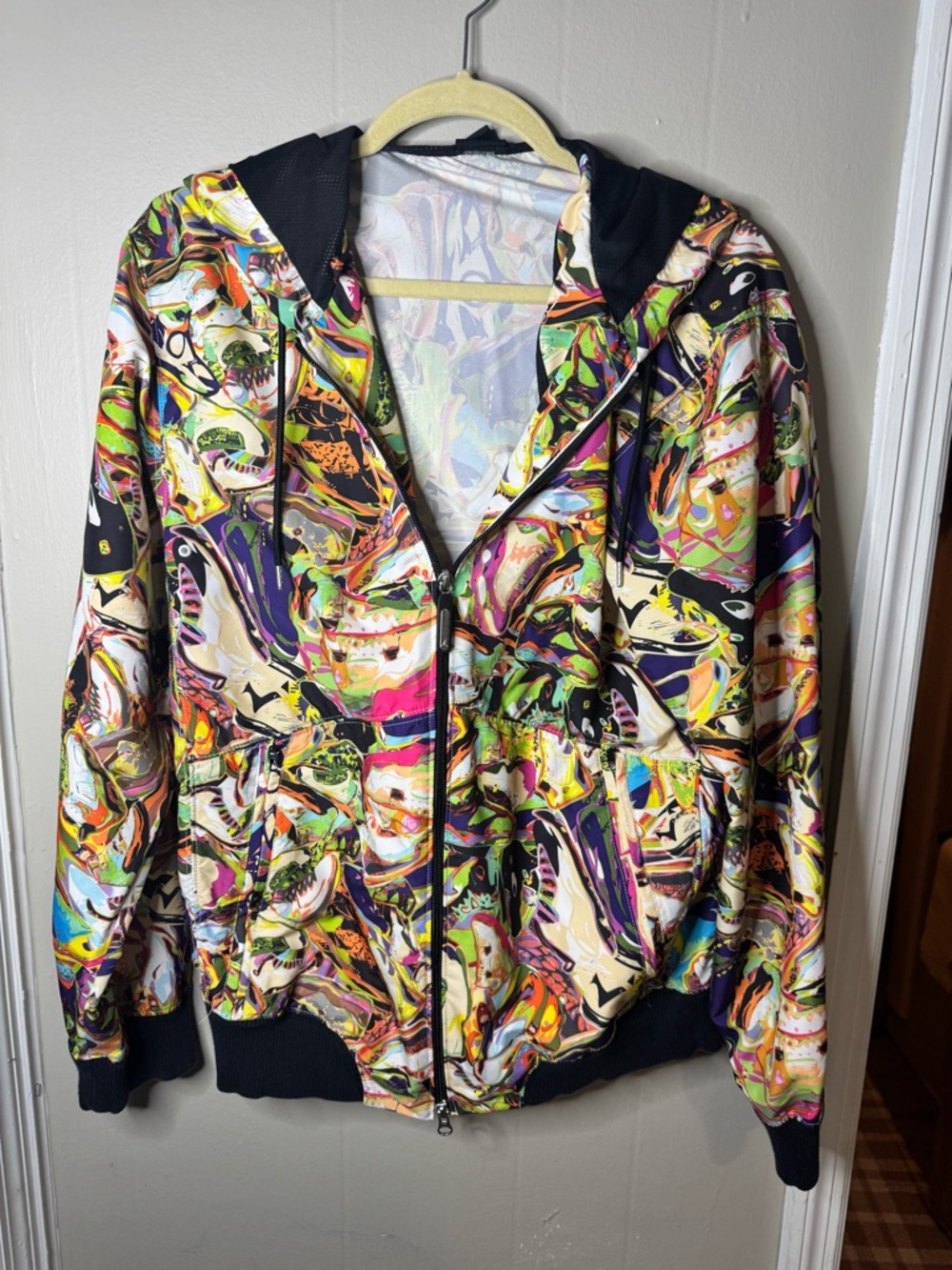 Vintage Jordan Brand Hoodie "All-over Shoe Print" Colorful Abstract Size Small